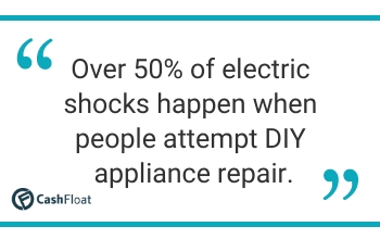 Over 50% of electric shocks happen when people attempt DIY appliance repair. Cashfloat